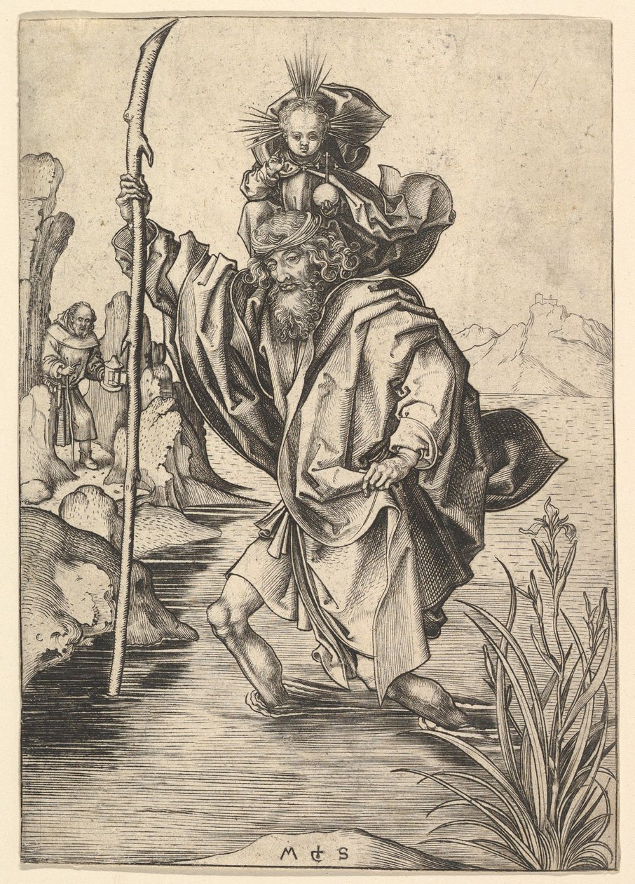 St. Christopher, ca. 1435-1491. av Martin Schongauer