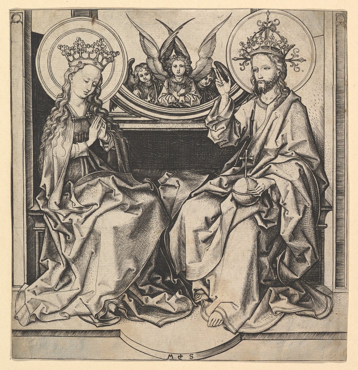 Jomfruens trone, ca. 1435-1491. av Martin Schongauer