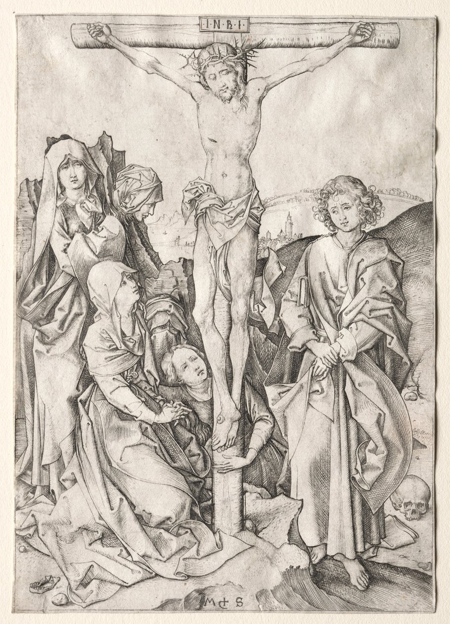 Lidenskapen: Kristus på korset. av Martin Schongauer