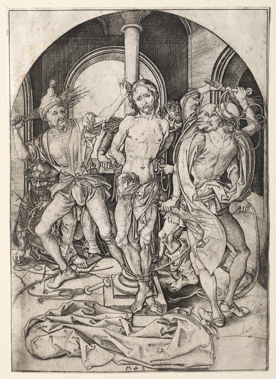 Jesu Kristi lidenskap: Flageleringen. av Martin Schongauer