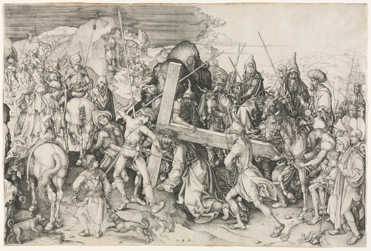 Bæringen av korset. av Martin Schongauer
