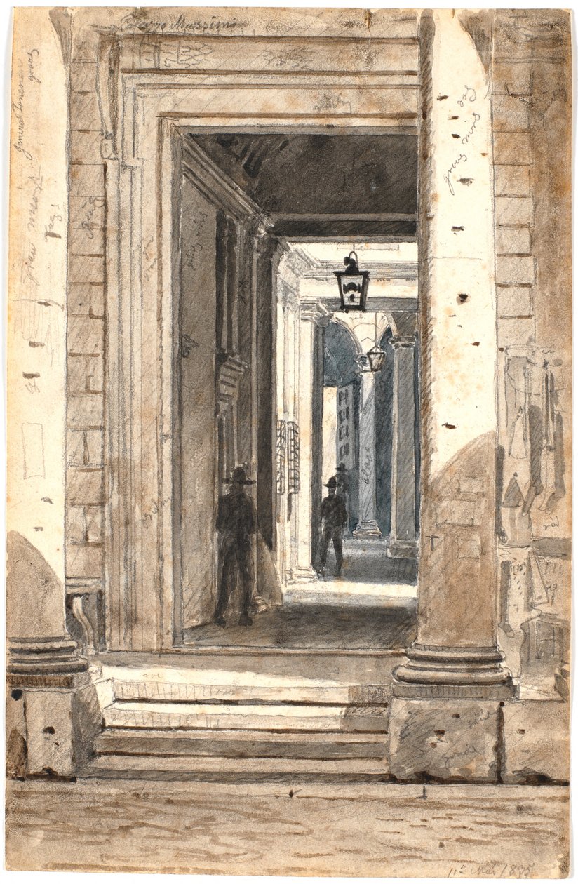 Massimo alle Colonne-palasset. Rom 1835 av Martinus Rørbye
