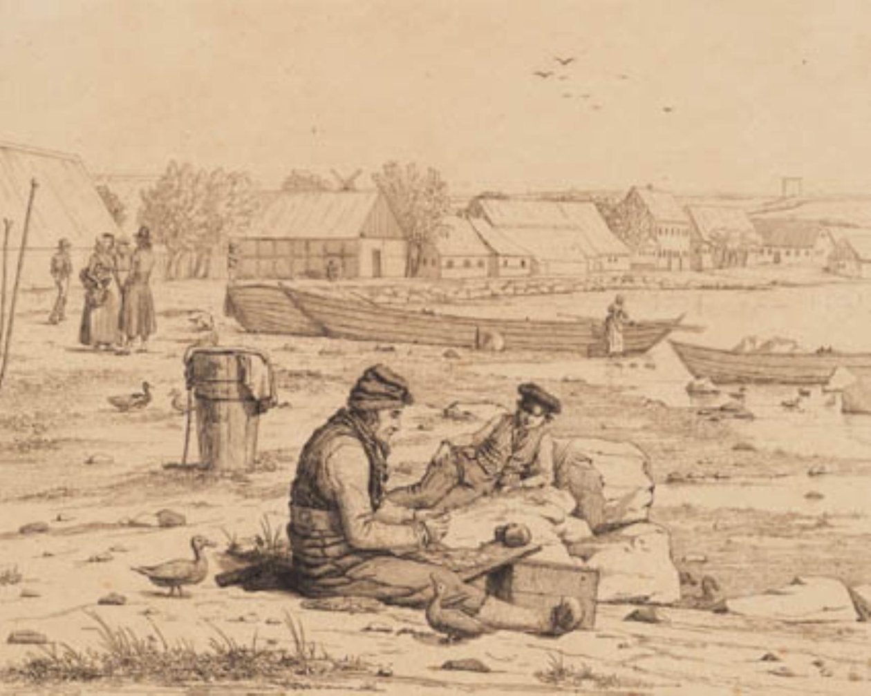 Strandgaden i Thisted. 1830 av Martinus Rørbye