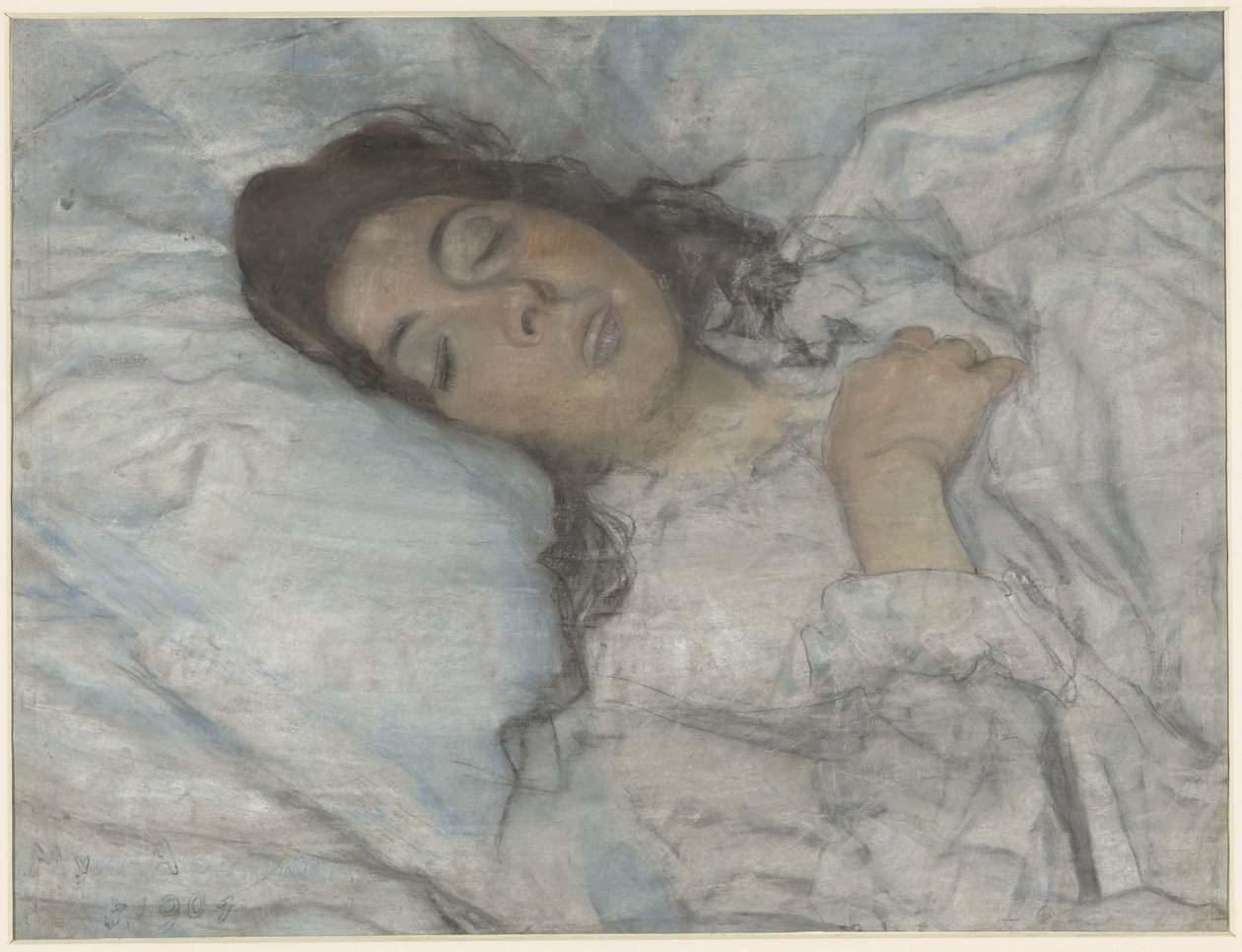 sovende kvinne av Martinus van Andringa (signed by artist)