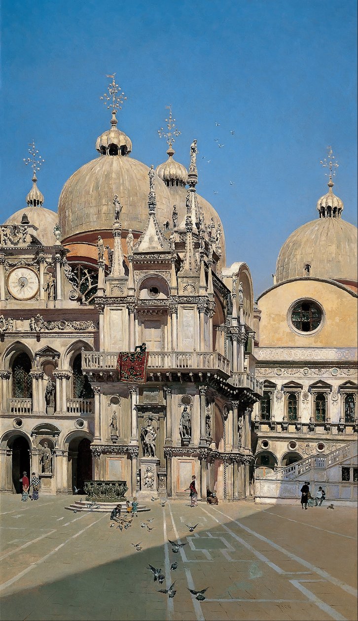 Gårdsplassen til palasset i Dux i Venezia av Martín Rico y Ortega