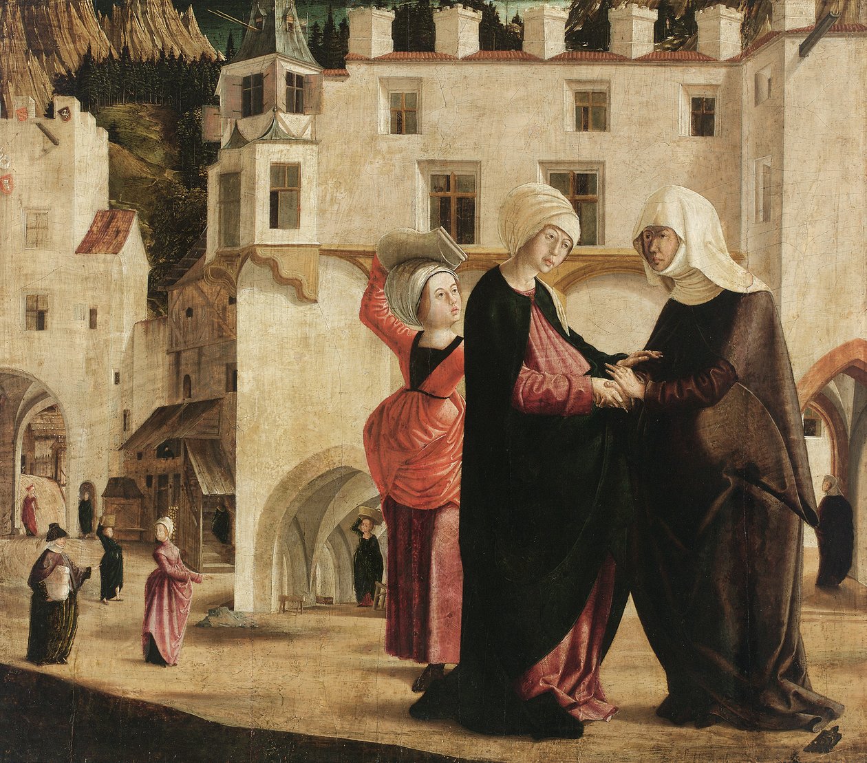 The Visitation, ca. 1502 (maleri på gran) av Marx Reichlich