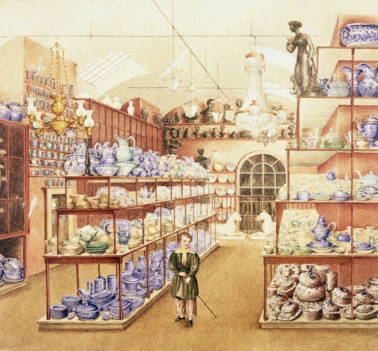 Interiøret til en Kina-butikk, ca. 1836 av Mary Ellen Best
