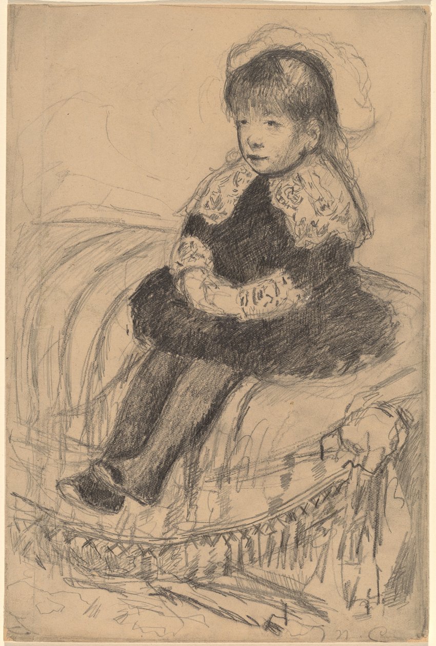 Barn sittende på en sofa, ca. 1883. av Mary Cassatt