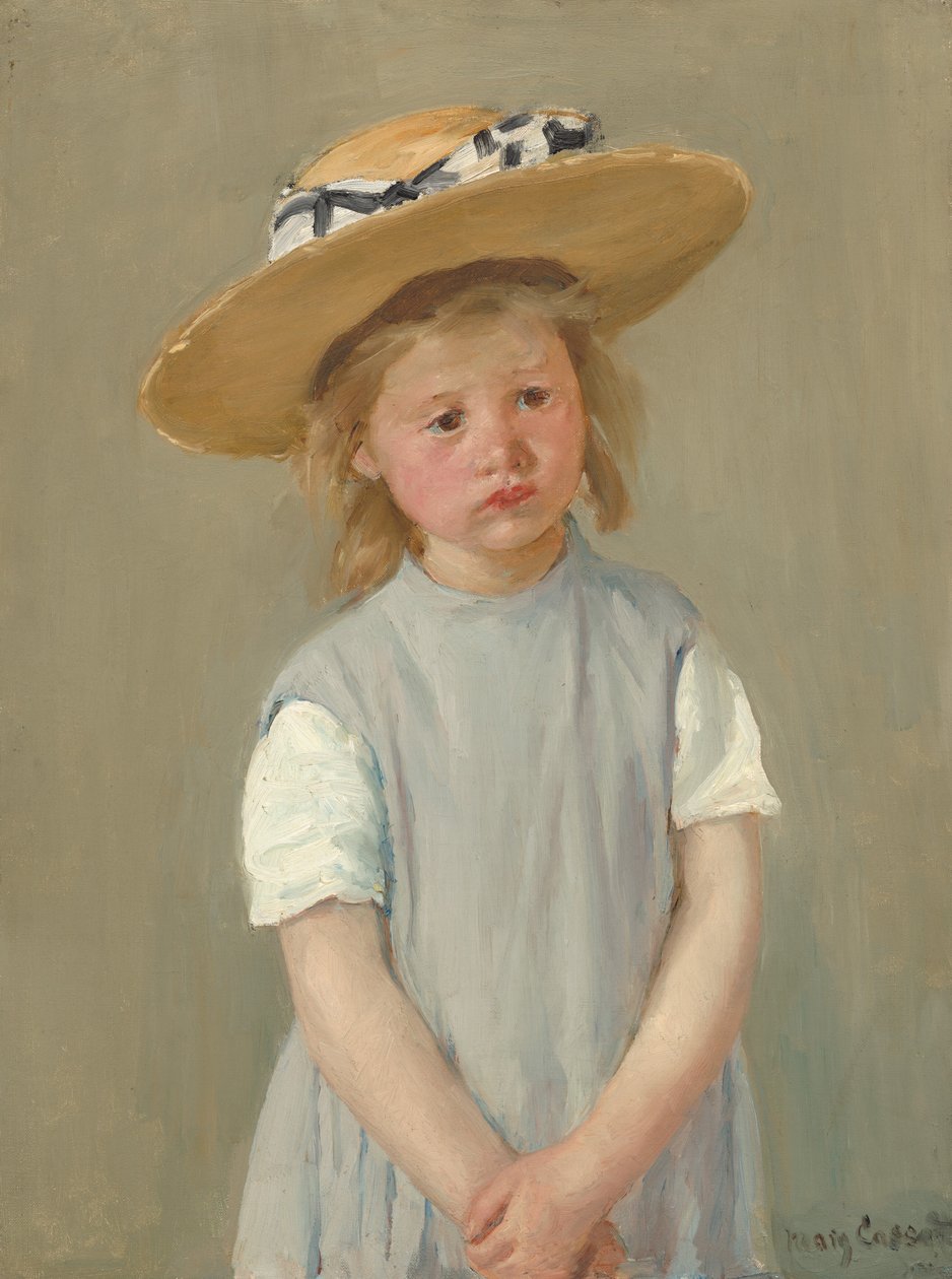 Barn i stråhatt av Mary Cassatt