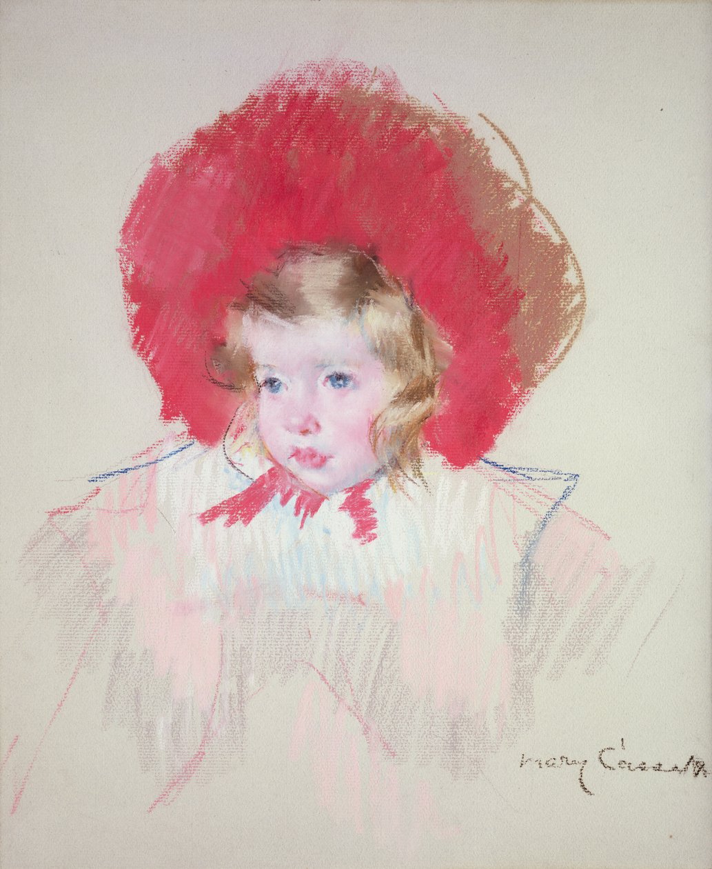 Barn med rød hatt, ca. 1904 av Mary Cassatt