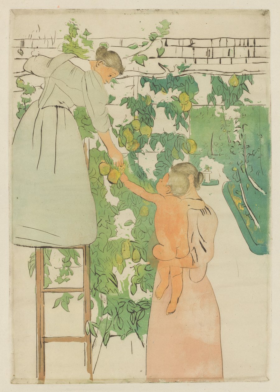 Innsamling av frukt, ca. 1893. av Mary Cassatt