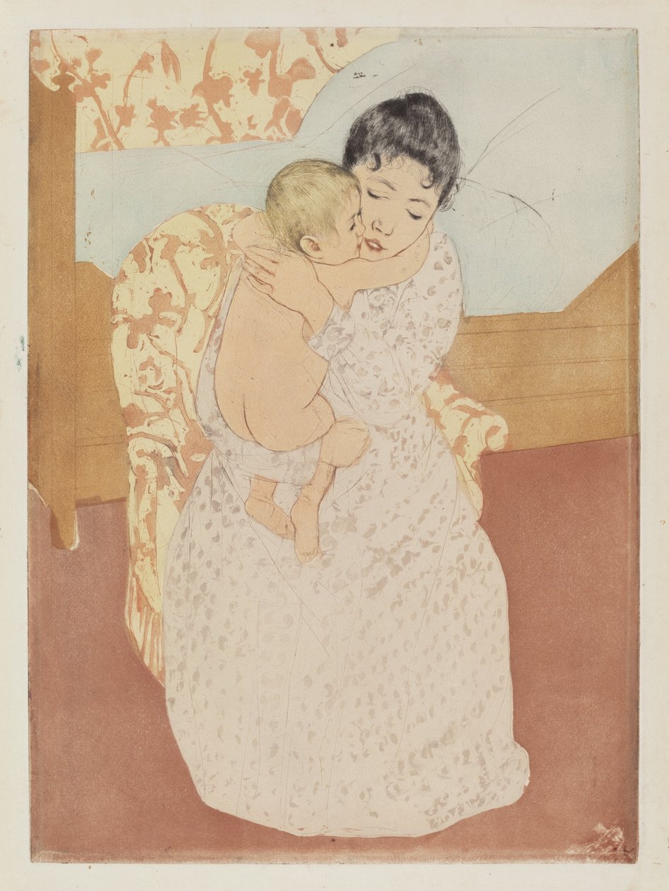 Mors kjærtegn, 1890-1891. av Mary Cassatt