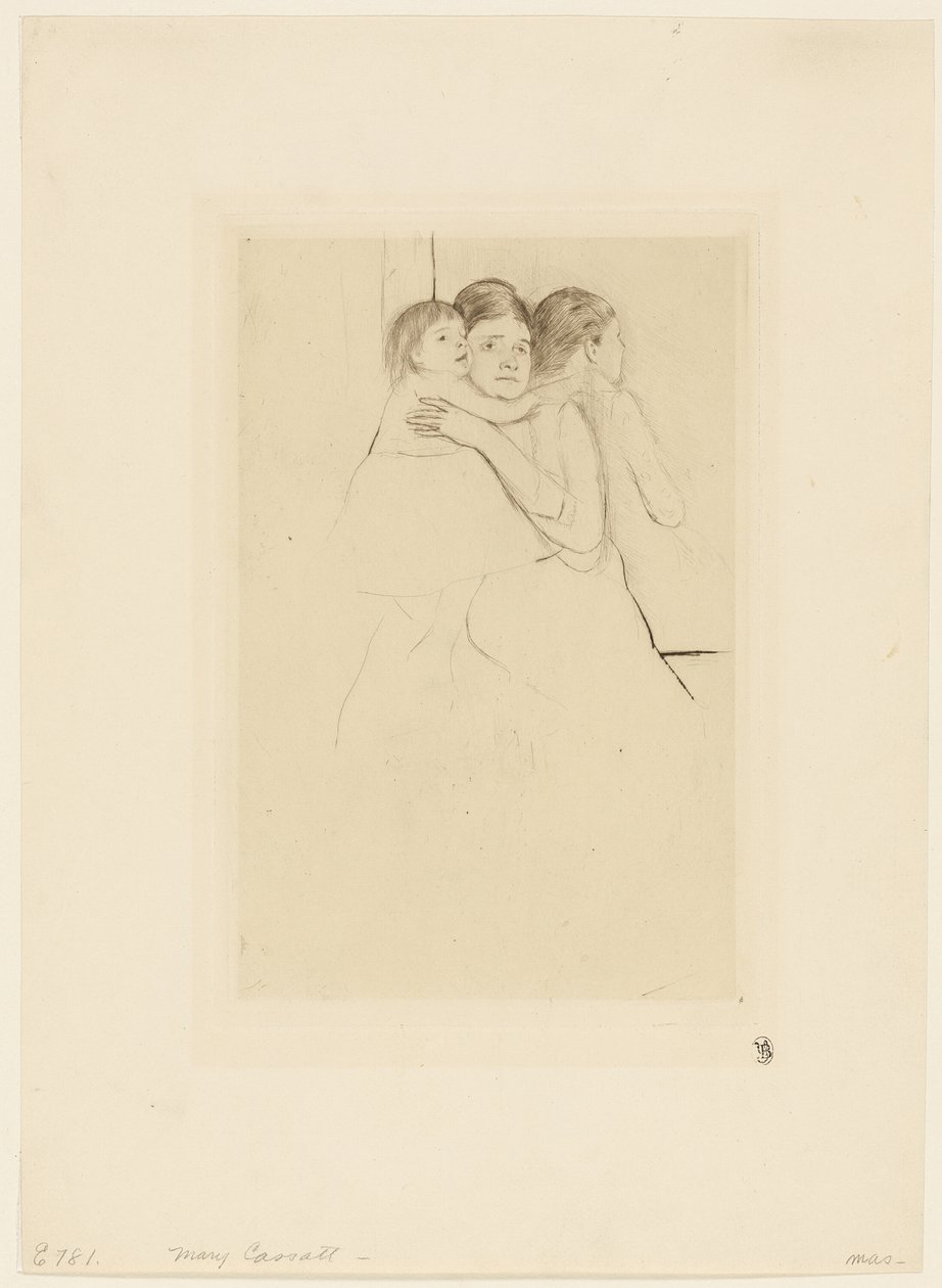 Mor Berthe som holder barnet sitt av Mary Cassatt
