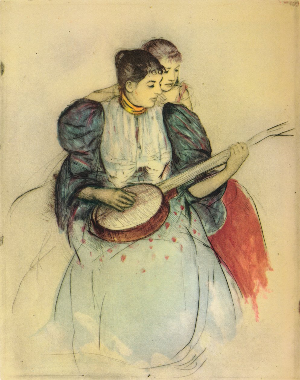 Banjo-leksjonen, 1893, 1946. av Mary Cassatt
