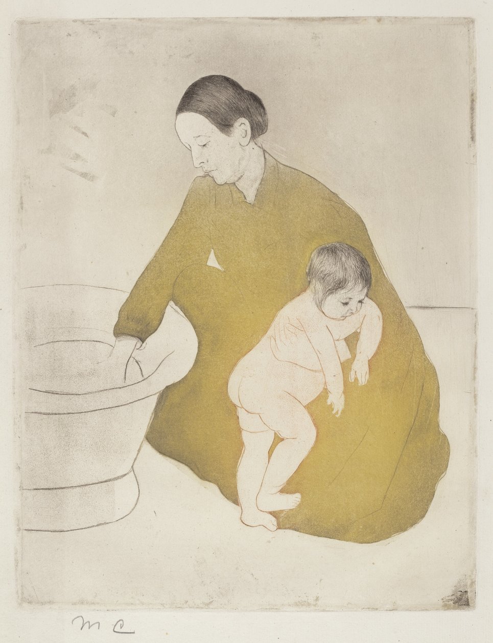 The Bath, 1890-1891. av Mary Cassatt