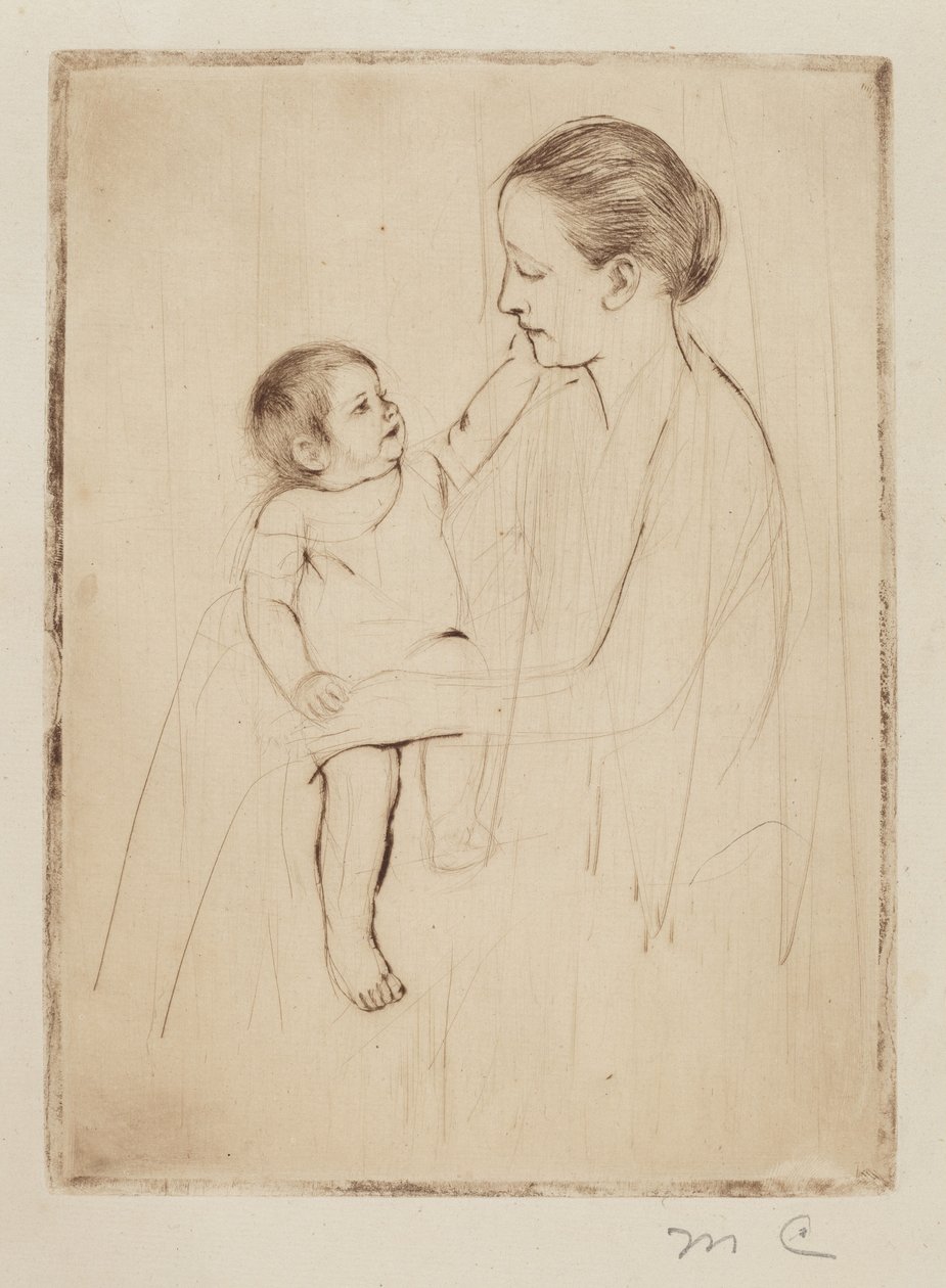 The Caress, c. 1891. av Mary Cassatt