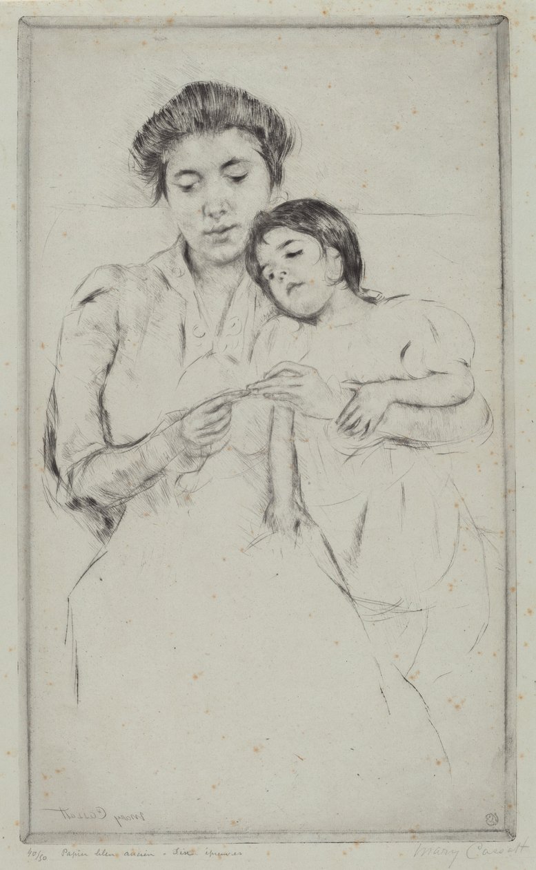 Hekletimen, ca. 1902. av Mary Cassatt