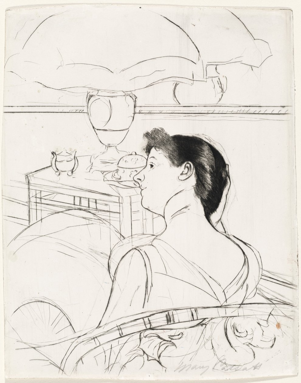 Lampen, 1890-1891. av Mary Cassatt