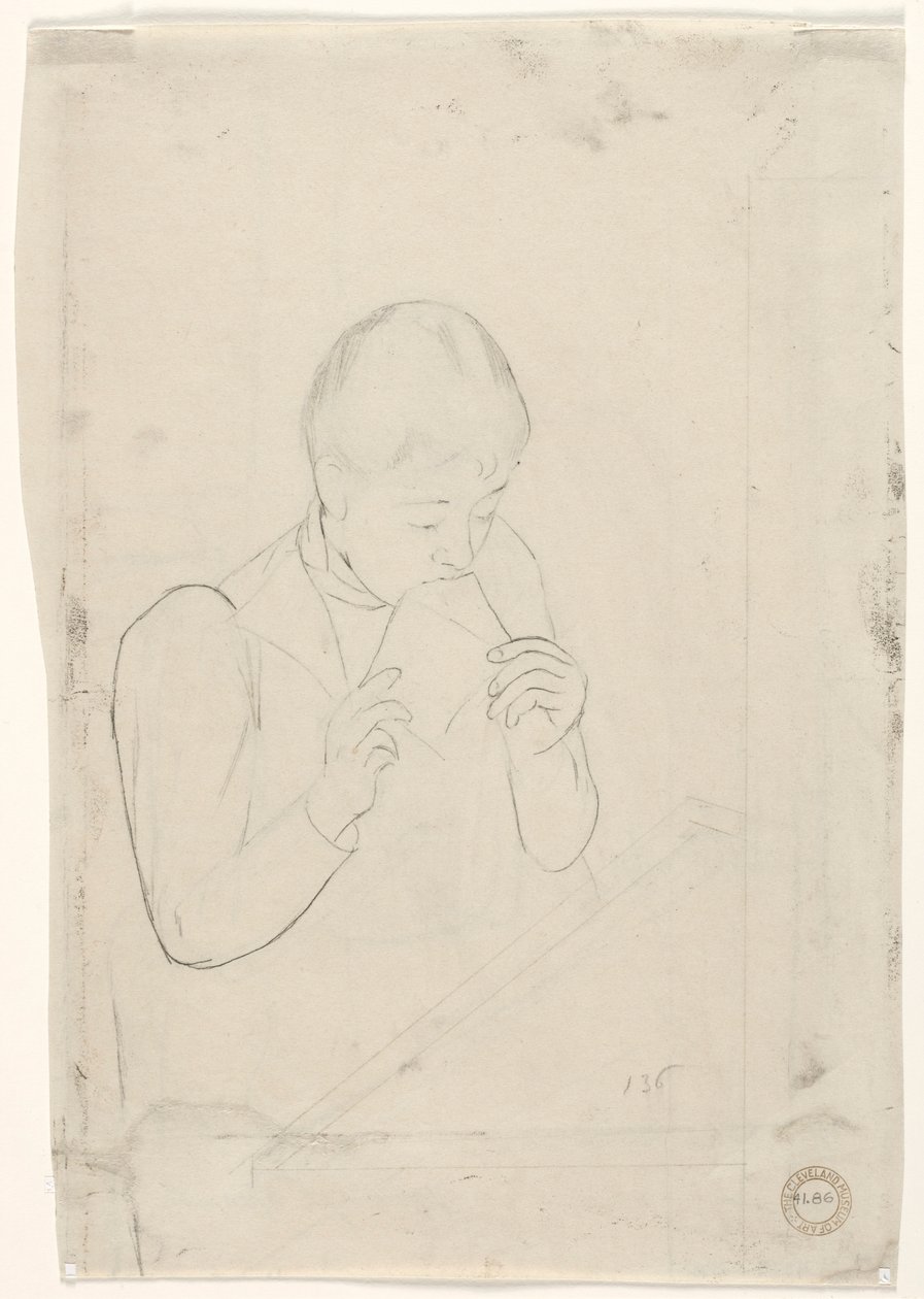 Brevet verso, 1890-1891. av Mary Cassatt