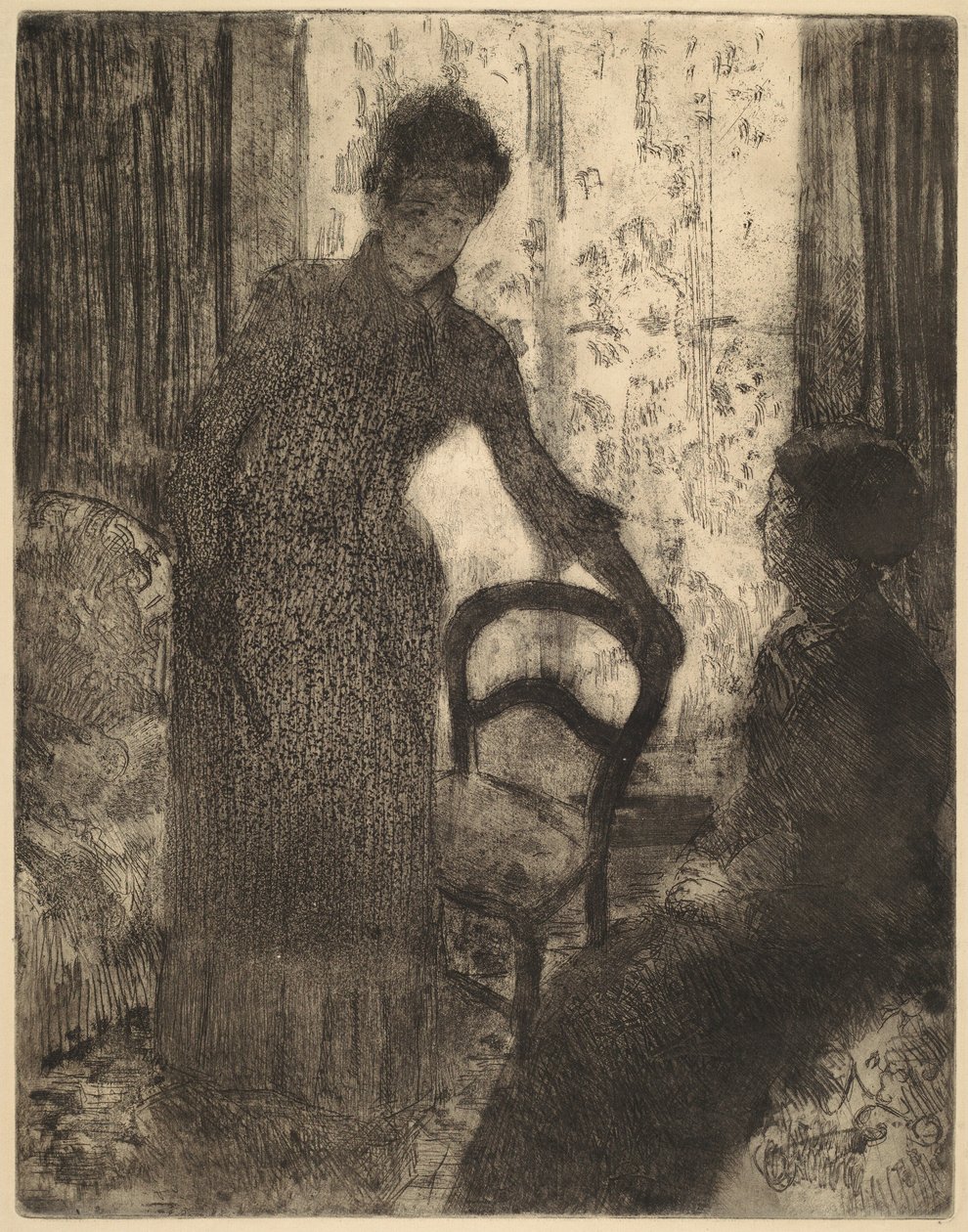 Den besøkende, ca. 1880. av Mary Cassatt