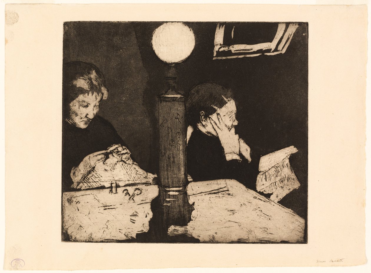 Under lampen av Mary Cassatt