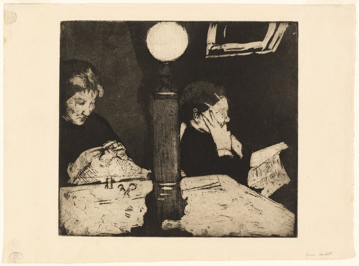 Under lampen, ca. 1882 av Mary Cassatt