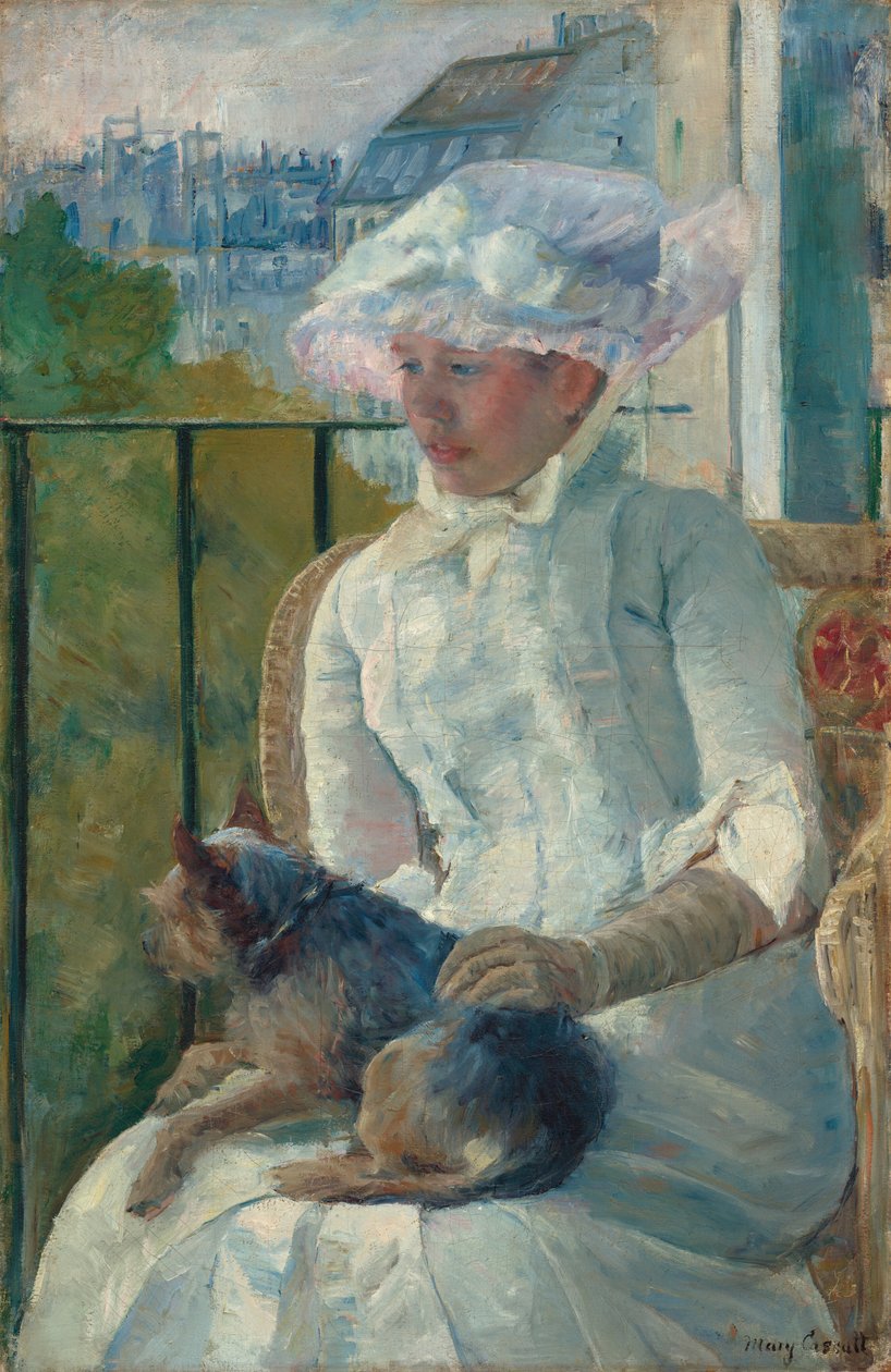 Ung jente ved et vindu, ca. 1883-1884. av Mary Cassatt