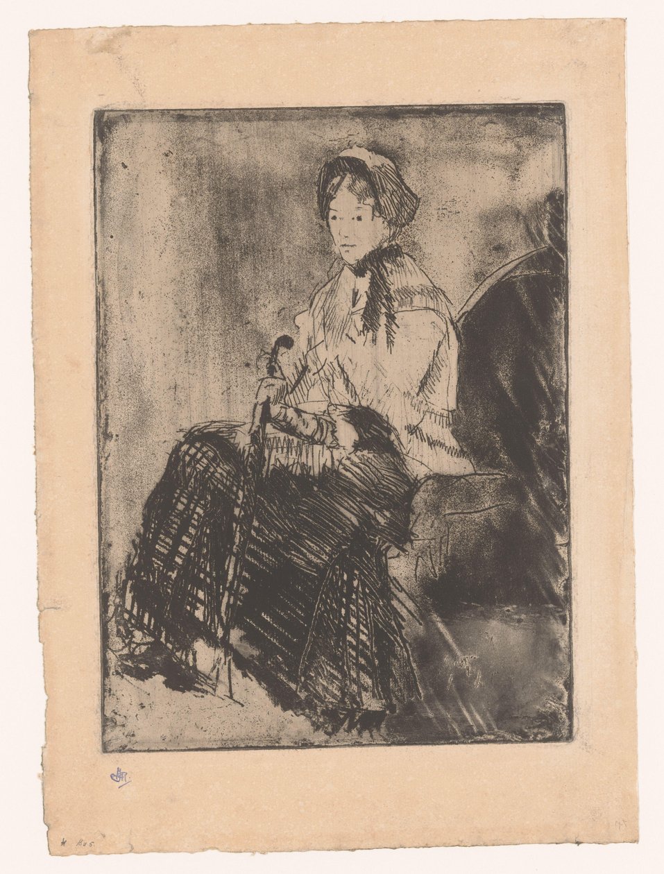Sittende kvinne med paraply Paraplyen av Mary Cassatt