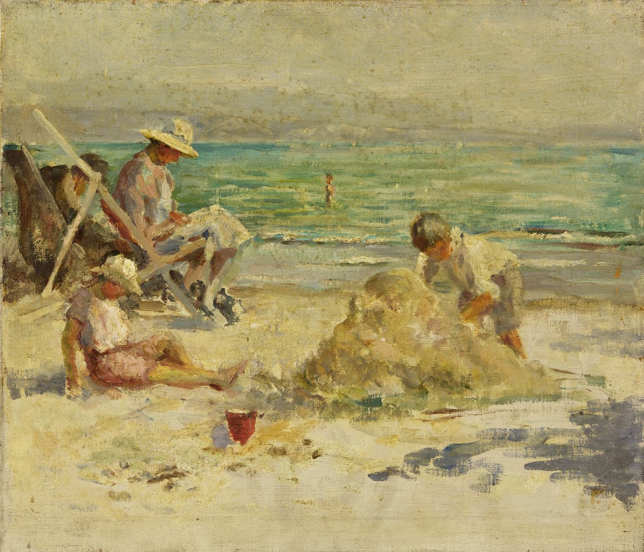At the Seaside (olje på lerret) av Mary Constance Oliver