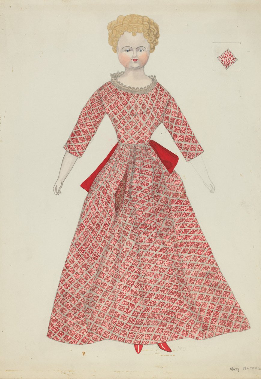 Dukke og kostyme, ca. 1936. av Mary E Humes