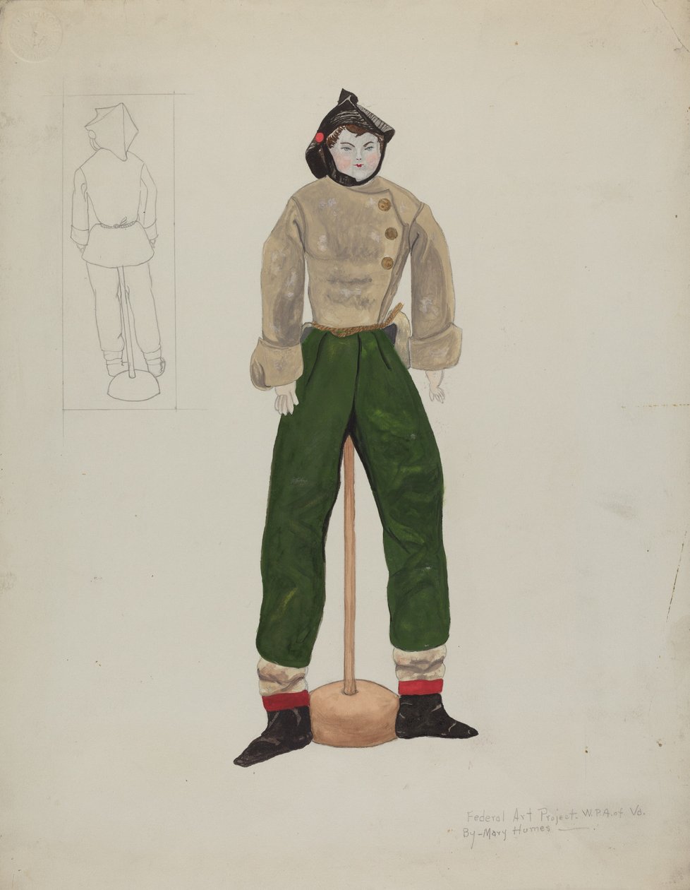 Dukke og kostyme, ca. 1936. av Mary E Humes