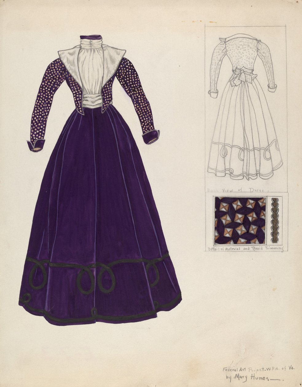 Kjole, c. 1938. av Mary E Humes