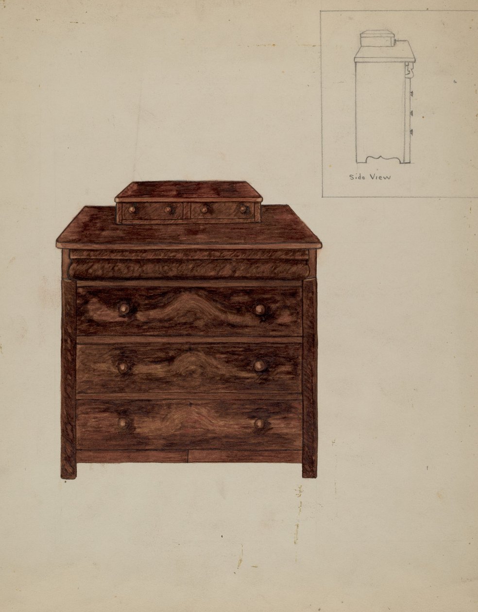 Gammel kommode, ca. 1936. av Mary E Humes