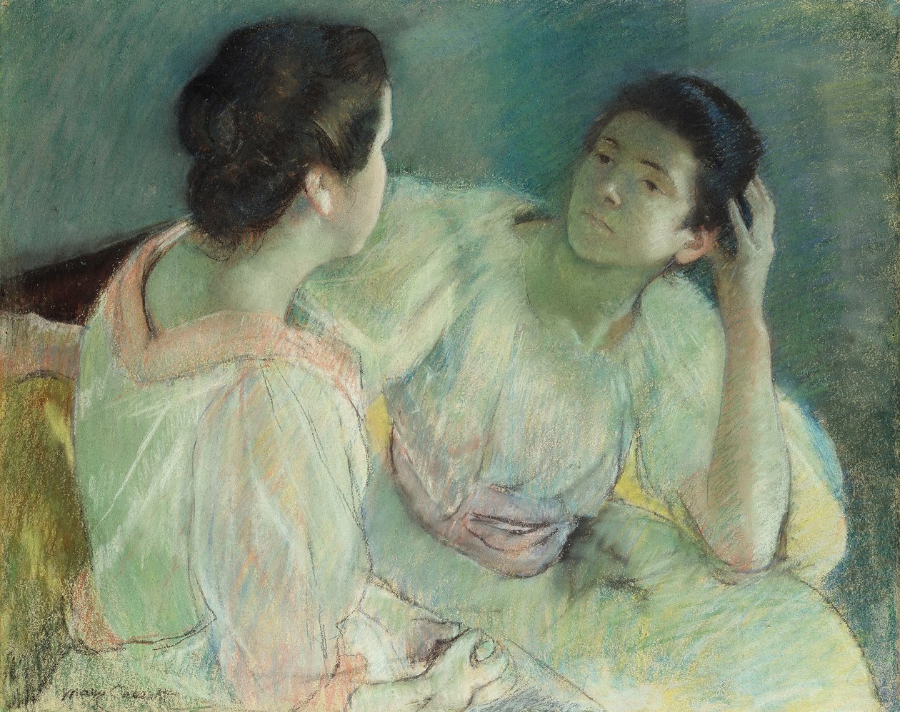 Samtalen, ca. 1896 av Mary Cassatt