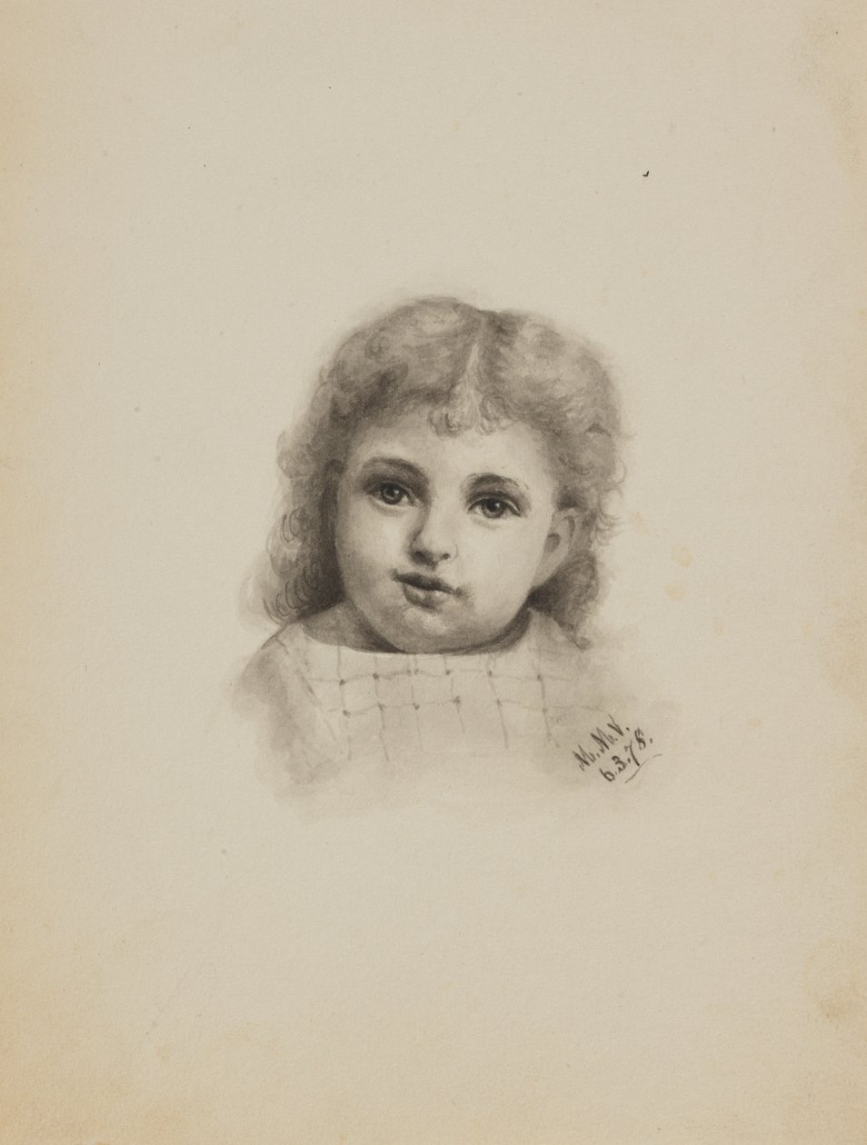 Uten tittel Head of a Child, 1878. av Mary Vaux Walcott