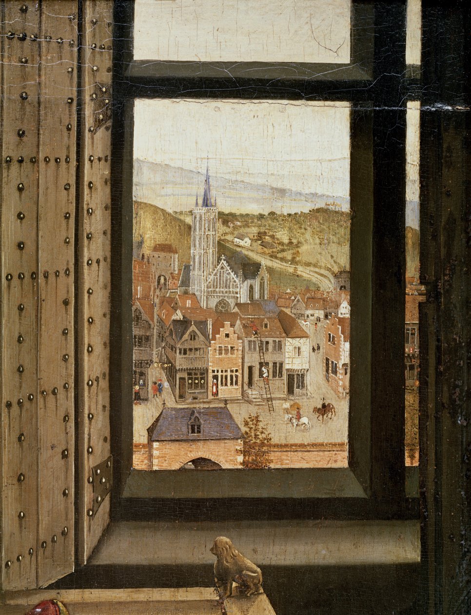 Virgin and Child Before a Firescreen, ca. 1440 (detalj av 30033) av Master of Flémalle