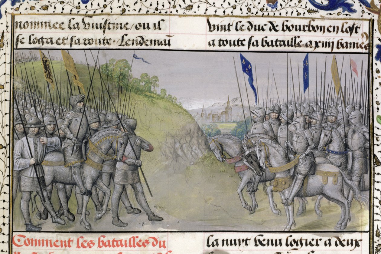 Ms 659 f.204 r. Den franske hæren beseiret flamerne ved Cassel i 1328, 1477 av Master of Mary of Burgundy