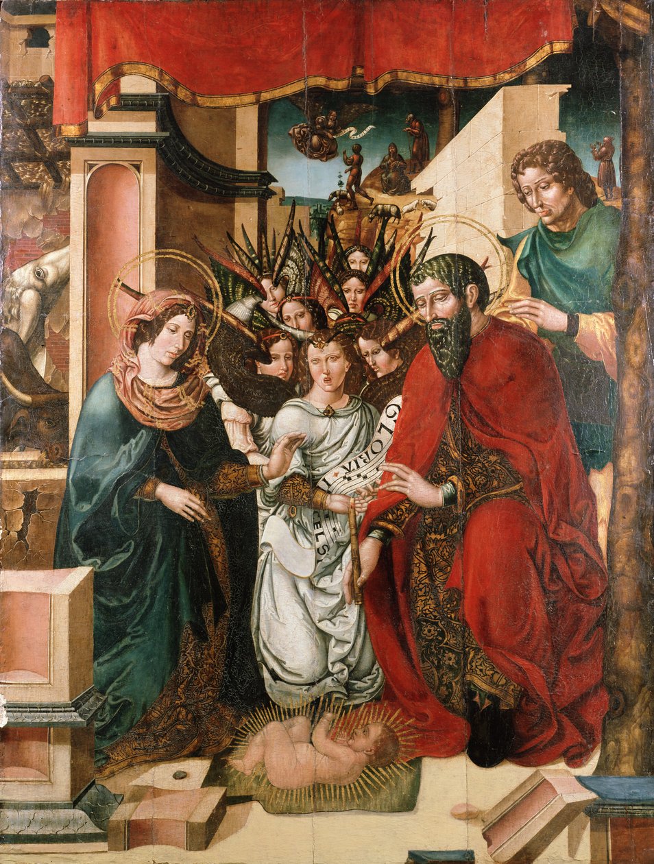 Englenes tilbedelse, 1500-tallet av Master of Sigena