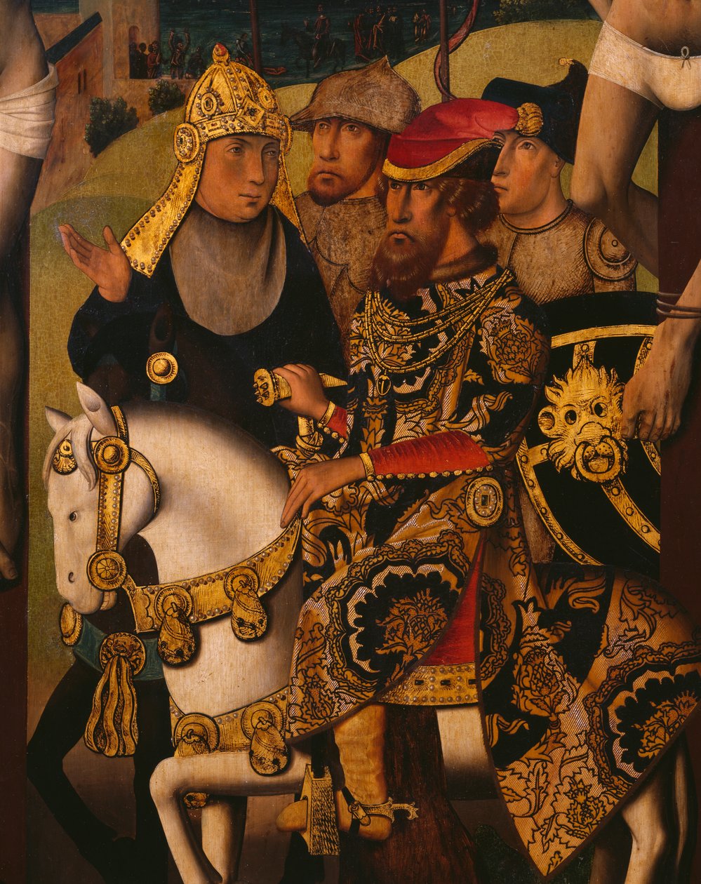 Passion Triptych, Crucifixion, sentralpanel, detalj (se også 345855) av Master of St. Godelieve Legend