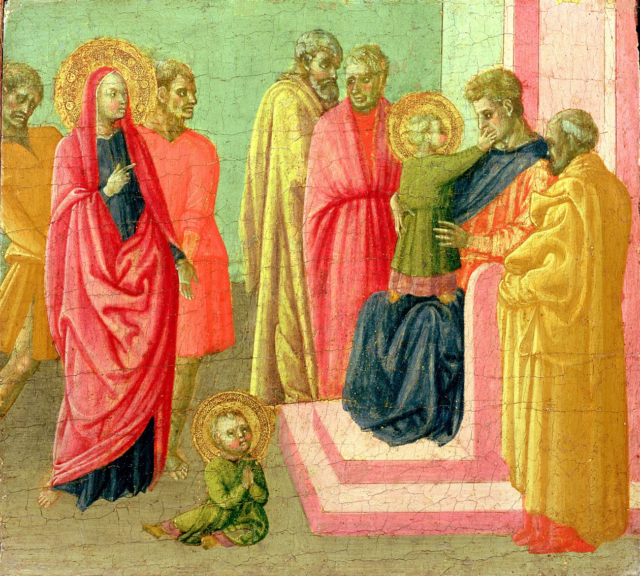 St. Quiricus Slaps the Judge, 1430-tallet (tempera og bladgull på panel) av Master of St. Julitta and St. Quiricus Master of St. Julitta and St. Quiricus