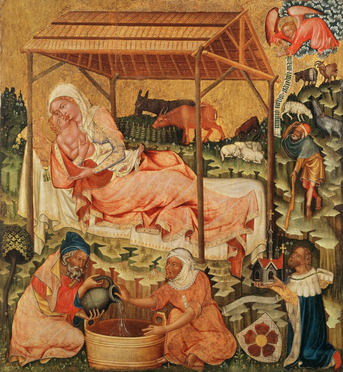 Nativity, ca. 1350 (tempera på tre) av Master of the Cycle of Vyssi Brod