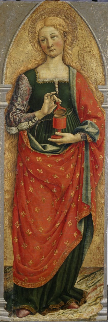 St. Maria Magdalena, ca. 1480 (tempera på poppeltre) av Master of the Gardner Annunciation Master of the Gardner Annunciation