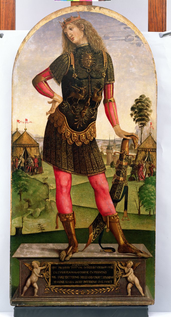 Alexander den store (356–323 f.Kr.) (tempera på panel) av Master of Griselda