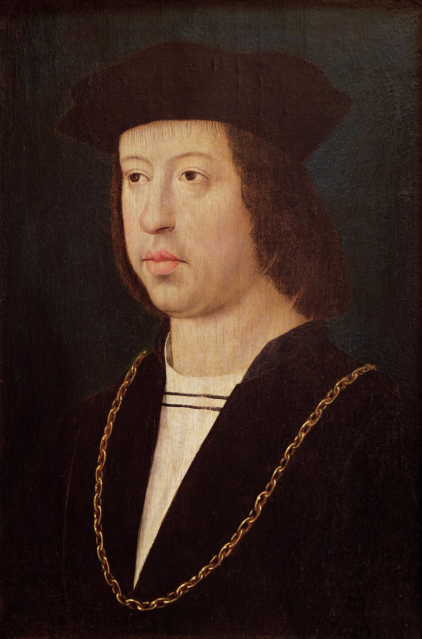 Portrett av Ferdinand II (1452-1516) konge av Spania av Master of the Legend of St. Madeleine