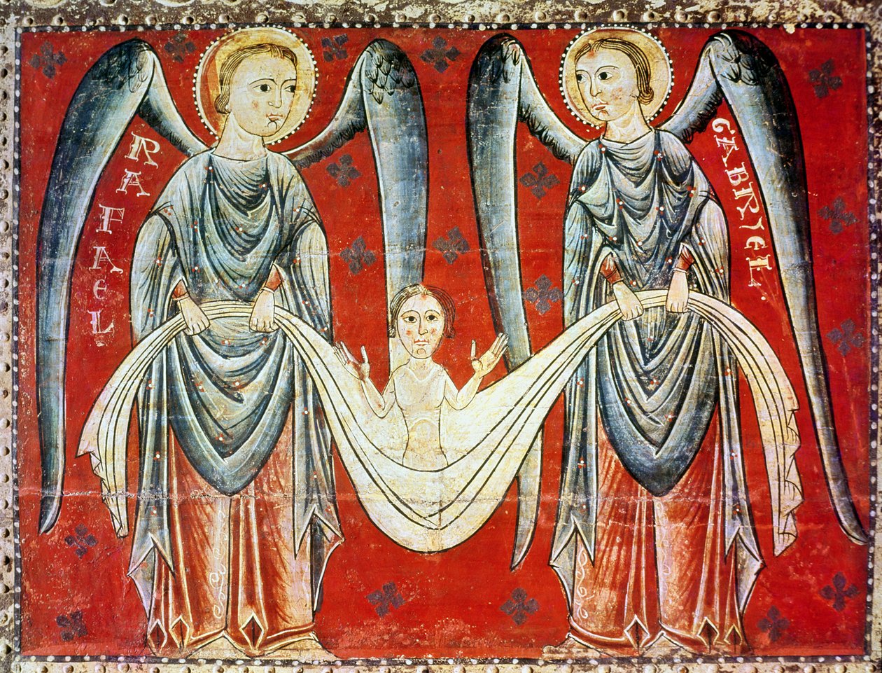 St. Gabriel og St. Raphael, ca. 1200 av Master of the Llusanes