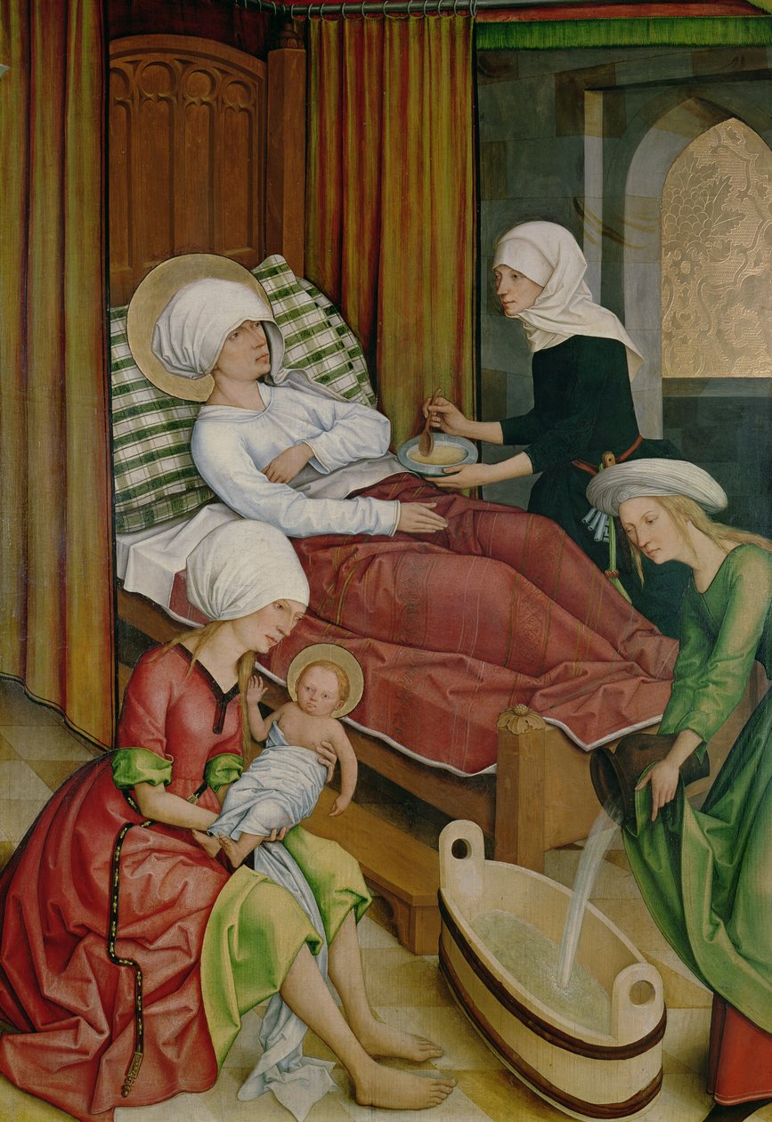 Jomfruens fødsel, ca.1500 av Master of the Pfullendorf Altar