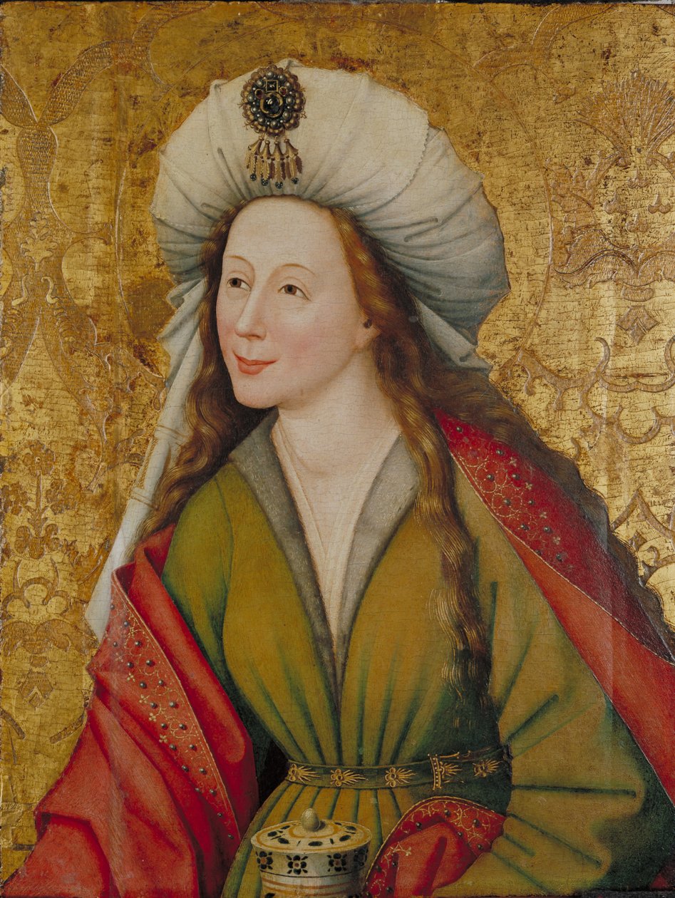 St. Maria Magdalena, ca. 1450 (olje på lin festet til panel) av Master of the Sterzing Altarpiece