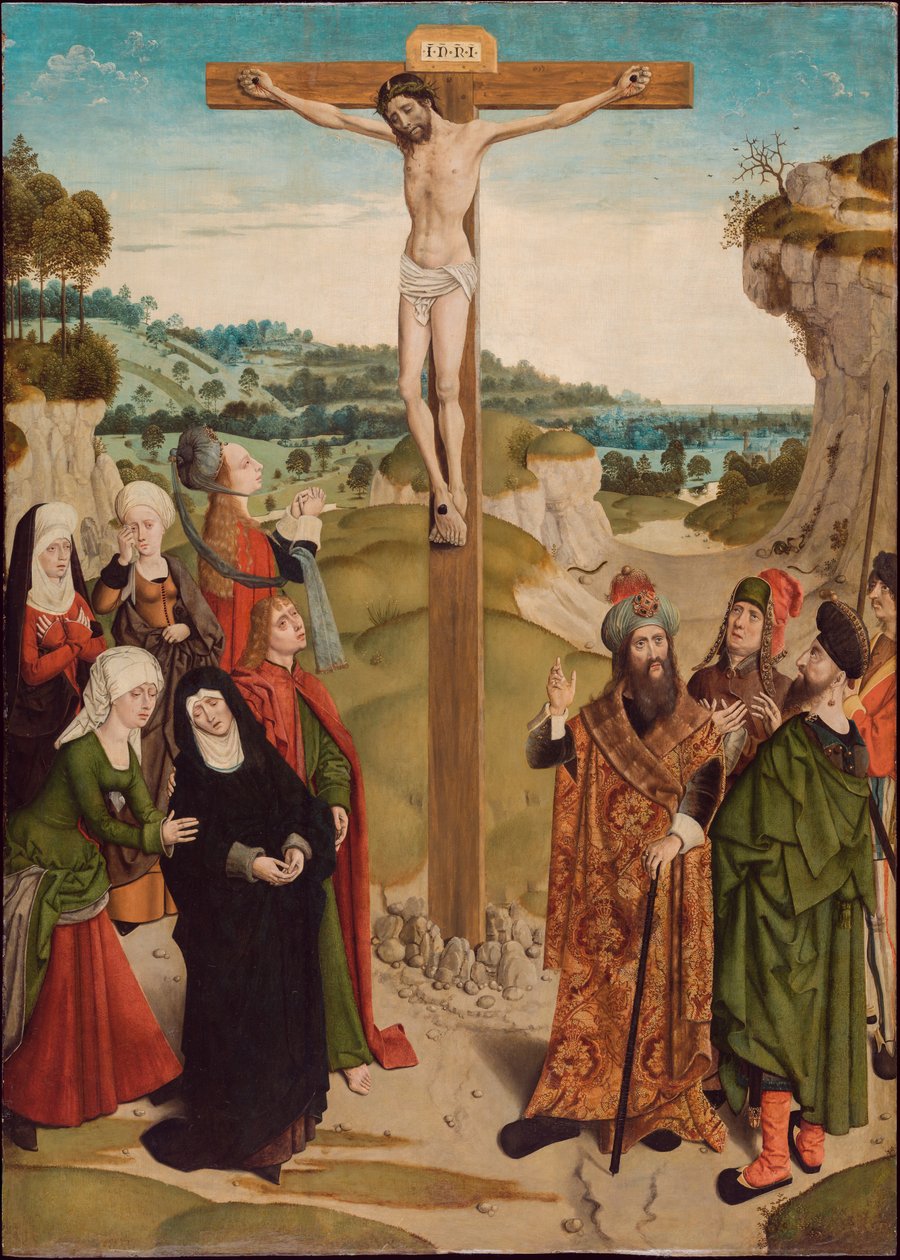 Crucifixion, ca. 1485 (tempera på panel) av Master of the Tiburtine Sibyl