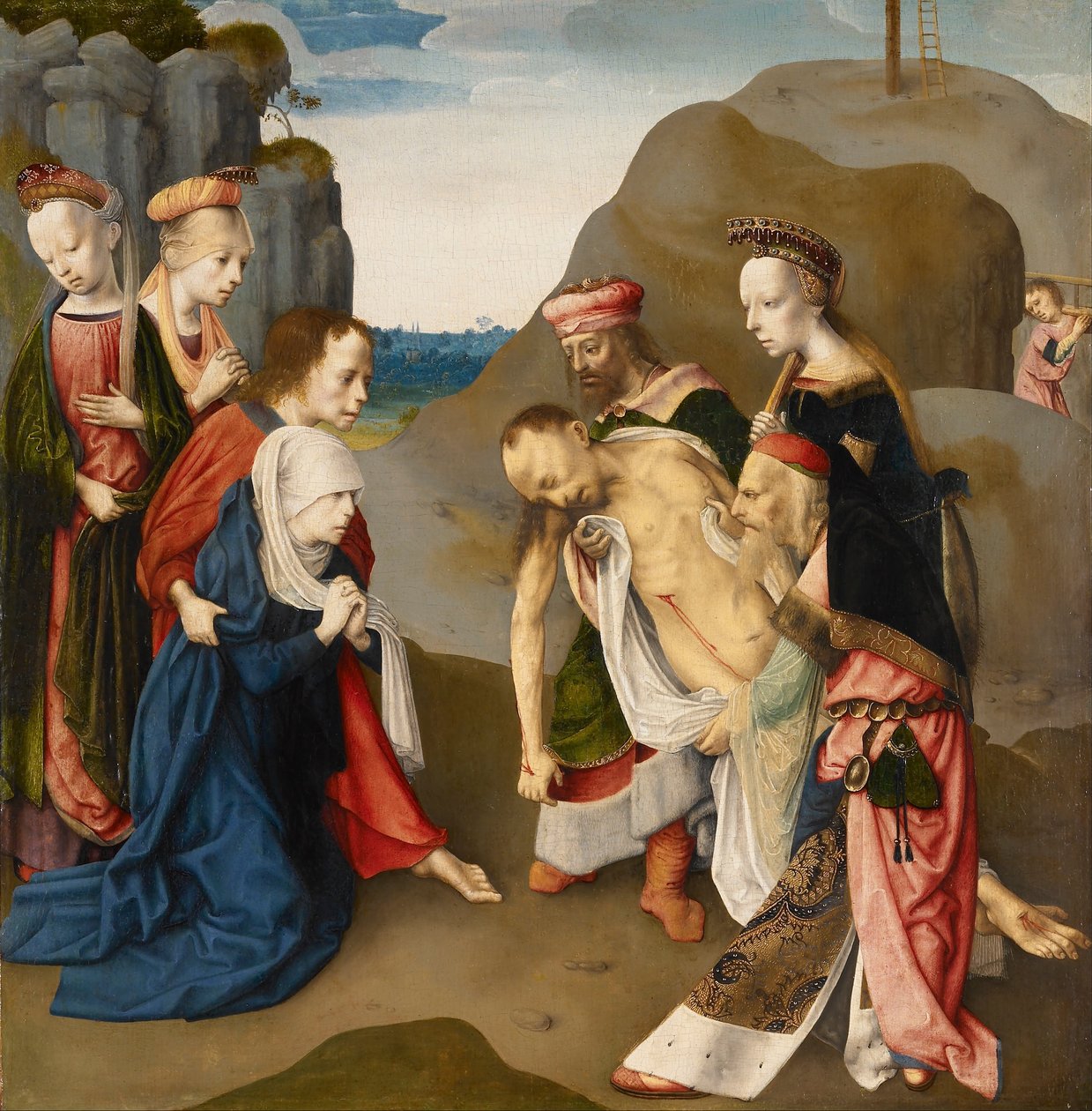 Klagesang over den døde Kristus av Master of the Virgo Inter Virgines