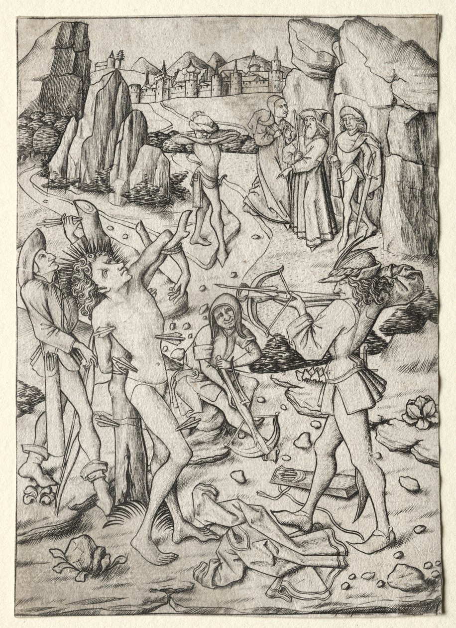 St. Sebastians martyrium av Master ES